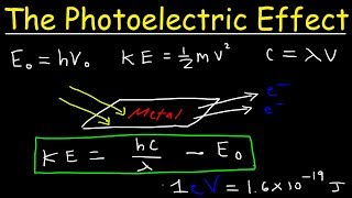 Photoelectric Effect Work Function Threshold Frequency Wavelength Speed amp Kinetic Energy Electr [upl. by Alexander]