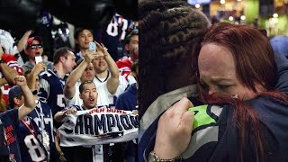 Hilarious Fan Reactions to Patriots Game Winning Interception vs Seahawks [upl. by Eniawed]