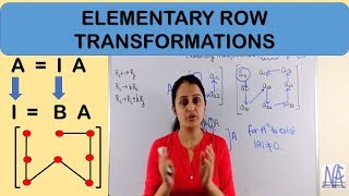 Elementary Row Transformations MATRICES AND DETERMINANTS PART 6i6 [upl. by Meeks850]