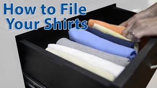 The BEST Way to Fold Shirts Closet Organizing 101 [upl. by Mihe]