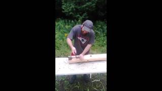 Stripping A Cedar Log For Silky Smooth Natural Finish [upl. by Ydniahs]