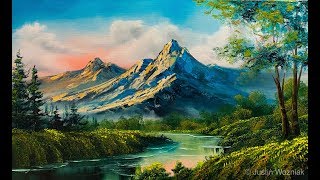 Landscape Painting 101 The Easiest Painting  Paintings By Justin [upl. by Lissi]