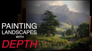 How to paint LANDSCAPES with DEPTH  Atmospheric PERSPECTIVE [upl. by Arymas550]