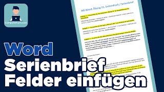 Word Serienbrief  Word Seriendruck  Word Übung 15 [upl. by Dorwin]