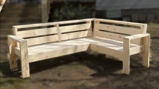 DIY Modern Outdoor Sectional  How To Build Outdoor Furniture [upl. by Nannah]