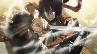 Mikasa vs Levi  Levi hits Eren then Mikasa Attacks Levi [upl. by Naloc]