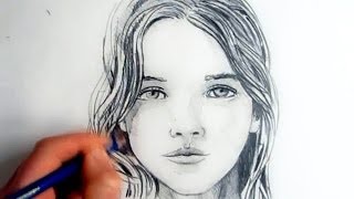 How To Draw A Female Face Step By Step [upl. by Edualc16]