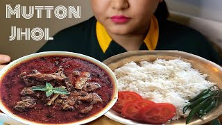 spicy mutton jhol curry nepali style with rice cooking recipemukbangasmr [upl. by Aihsel]