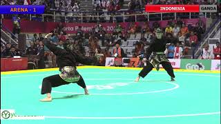 Pencak Silat Artistic Male Doubles Indonesia Finals  18th Asian Games Indonesian 2018 [upl. by Arinay]