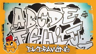 Graffiti Alphabet Simple Style A to Z Letter by Letter [upl. by Horatio]