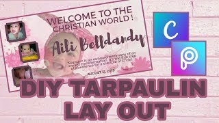 TARPAULIN LAY OUT USING PICSART AND CANVA APPDIY [upl. by Pouncey]