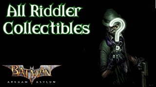 Batman Arkham Asylum  All Riddler Collectibles HD60fps [upl. by Padgett538]