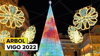 El ÁRBOL GIGANTE de Vigo 🎄 LUCES de NAVIDAD Vigo 2022 [upl. by Menis]