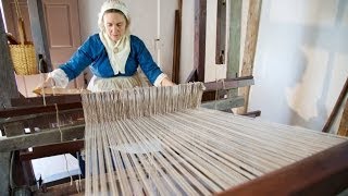 Weaving on Mount Vernons 18th Century Loom [upl. by Eciralc]