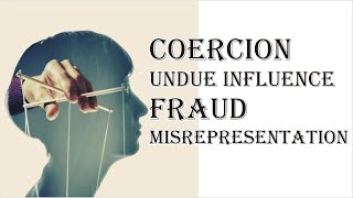 Coercion Undue Influence Fraud Misrepresentation  Indian Contract Act 1872  Law Guru [upl. by Mcclish]