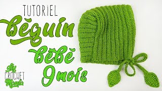 TUTO CROCHET COMMENT FAIRE UN BEGUIN BONNET BEBE FACILE 9MOIS 🍃 [upl. by Admana]