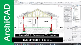 ArchiCAD Beginner Tutorial  Section Tool [upl. by Nalani878]