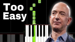 Jeffrey Bezos Song  EASY Piano Tutorial Shorts [upl. by Ettenaj880]