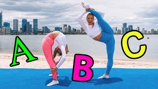 ABC ACRO GYMNASTICS CHALLENGE  The Rybka Twins [upl. by Reprah]