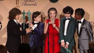 Stranger Things  SAG Awards 2017  Full Backstage Interview [upl. by Blaseio]