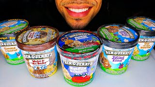 ASMR EATING BEN AND JERRYS ICE CREAM NETFIX AND CHILL HALF BAKED COOKIE DOUGH CHALLENGE NO TALKING [upl. by Pardo]