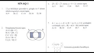 11ci sinif  Buraxılış İmtahanı  Sınaq 1  Riyaziyyat  Güvən  Sınaqlar toplusu [upl. by Eenad115]