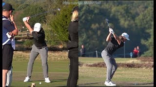 Tommy Fleetwood Golf Swing Short Iron downtheline amp FO Sky Sports British Masters October 2018 [upl. by Anyg908]