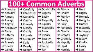 100 Common Adverbs in English 📚  Parts of speech [upl. by Fleur]