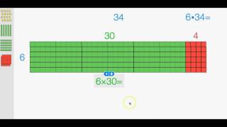 Multiplying 2digit by 1digit using Base10 blocks [upl. by Eiramit698]