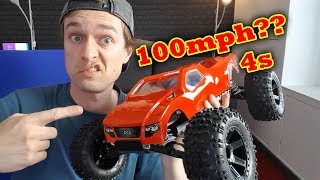 Traxxas Rustler VXL Hopups will it do 100mph on 4s Hobbywing [upl. by Raines579]