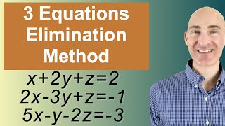 Solving Systems of 3 Equations Elimination [upl. by Bartle]