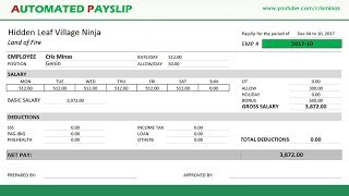 How to create AUTOMATED PAYSLIP in Excel [upl. by Nino]