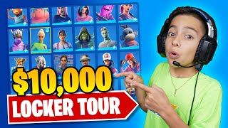 FERRANS 10000 FORTNITE LOCKER TOUR RARE SKINS  Royalty Gaming [upl. by Shoifet]