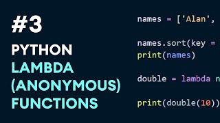 3 Python lambda anonymous Functions  Python Best Practices [upl. by Erdnoed]