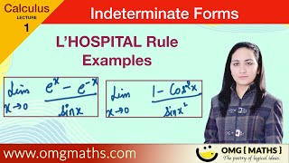 L’HOSPITAL Rule  Examples  Indeterminate Forms  Calculus  Bsc [upl. by Yslek]