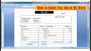 How to make Payslip in Word  using Mail merge amp Excel [upl. by Yesteb]