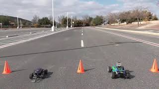 RC Drags  Traxxas 116 ERevo VXL vs Rustler 4x4 VXL  Best of 5 [upl. by Lasley]