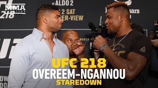 UFC 218 Alistair Overeem vs Francis Ngannou Staredown  MMA Fighting [upl. by Salim]