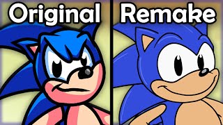 SONIC SEZ Original VS Redone  FNF Mods [upl. by Ahmed39]