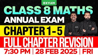 Class 8 Annual Exam  Maths  Chapter 15  Full Chapter Revision  Xylem Class 8 [upl. by Yeslek90]