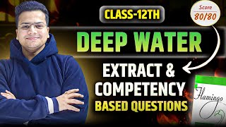 Extract MCQs amp Competency Based Questions  Deep Water  Class 12 English  Bhupender Singh [upl. by Akirdnuhs]