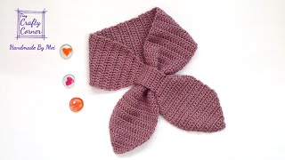 How To Crochet Easy Bow Keyhole Scarf [upl. by Ricketts]