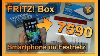 AVM FRITZ Box 7590 Smartphone als FestnetzTelefon nutzen [upl. by Knutson]