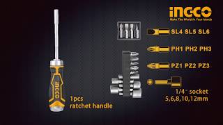 INGCO 15 in 1 Ratchet screwdriver set AKISD1508 [upl. by Attalanta889]