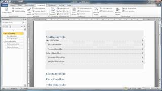 Word 2010  Sisällysluettelon tekeminen [upl. by Aduh]