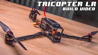 TRICOPTER LR  Long Range FPV 1h Flight time Foldable multirotor  Build Video [upl. by Kurys]