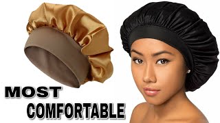 How to make a Satin bonnet  NO ELASTIC BAND  Most comfortable bonnet for sleep [upl. by Egduj449]