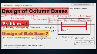 Problem 1 Design of Slab Base  Design of Column Bases  Design of Steel Structures [upl. by Acirt]