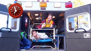 OVERNIGHT SURVIVAL CHALLENGE IN AMBULANCE [upl. by Yecaw]