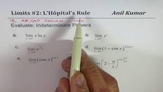 IMPORTANT Limits LHopitals Rule IIT JEE IB AB AP Calculus Indeterminate Powers [upl. by Neleb]